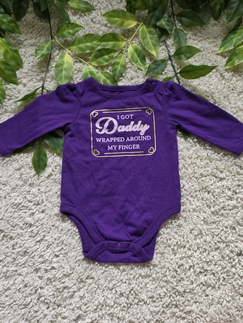 Baby Girl Purple Longsleeve Onesie (0-3 Months)